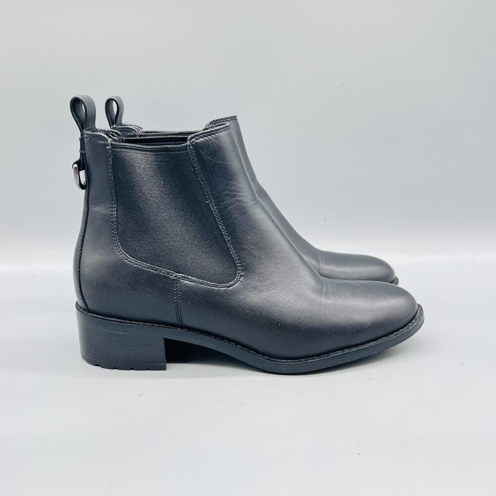 Cole Haan Boots Womens 6.5 Black Leather Grand OS Waterproof Chelsea Ankle Shoes